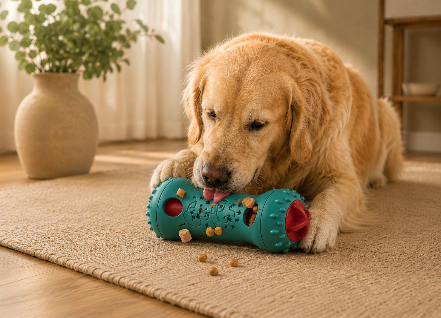 Calm Knitly Toy – Interactive Treat Dispenser — AFTER