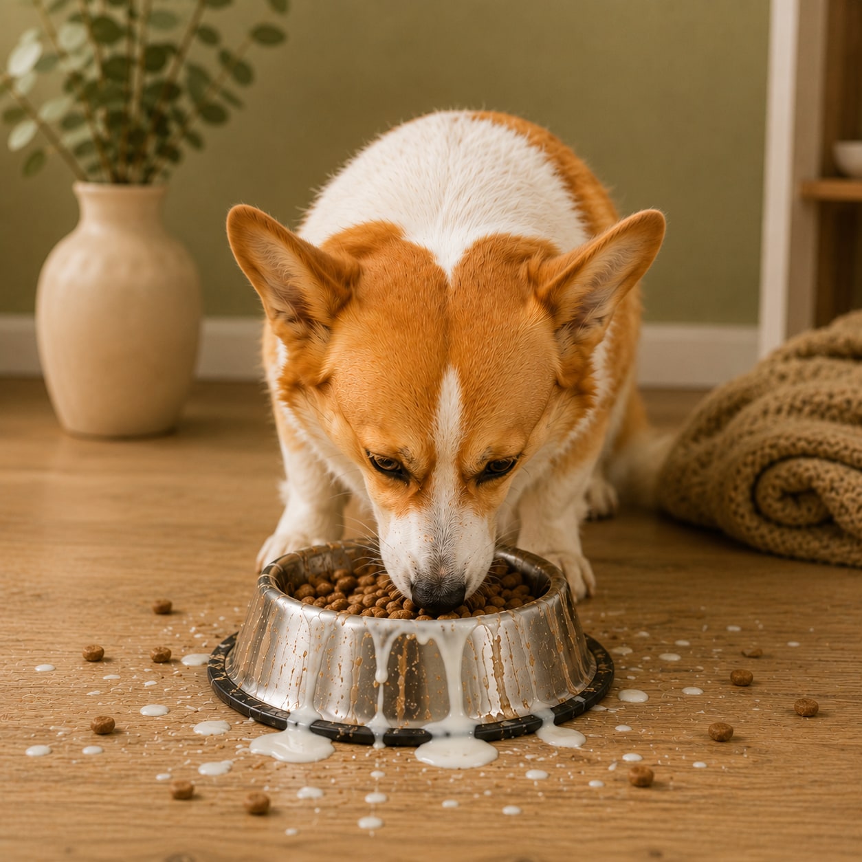 Calm Lick Bowl – Slow Feeder for Anxious & Senior Dogs — BEFORE