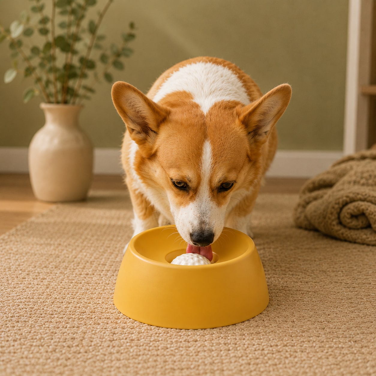 Calm Lick Bowl – Slow Feeder for Anxious & Senior Dogs — AFTER